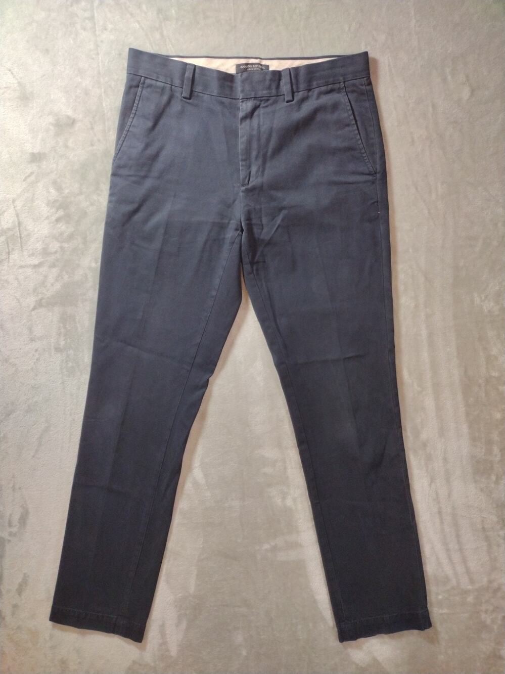Banana Republic Aiden Chino Pants 30×32 Navy Blue Cotton Formal Office Preppy